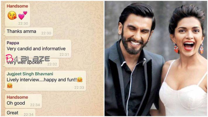 Deepika Padukone Published her Whatsapp Family Group's Chat