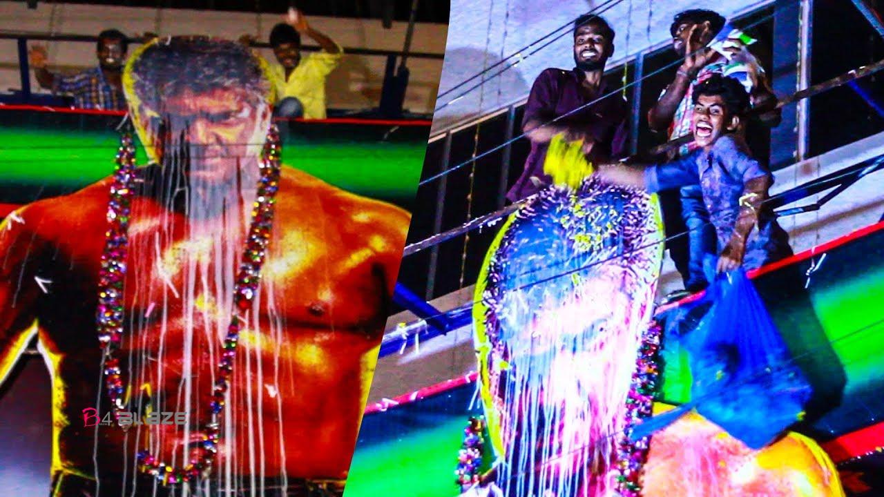 Fans Paal Abhishekam for Ajith Cut out