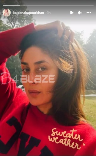 Kareena Kapoor in red sweatr