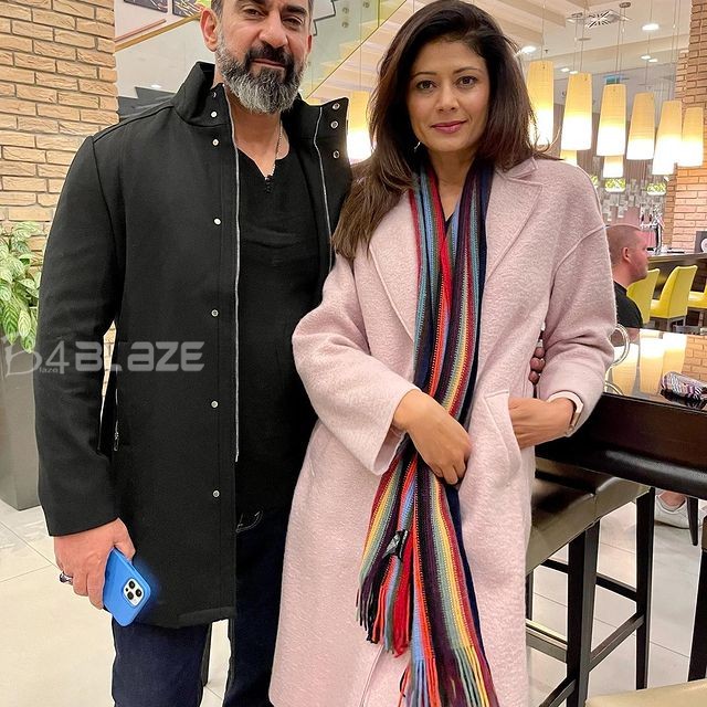 Pooja Batra with her husband in Budapest