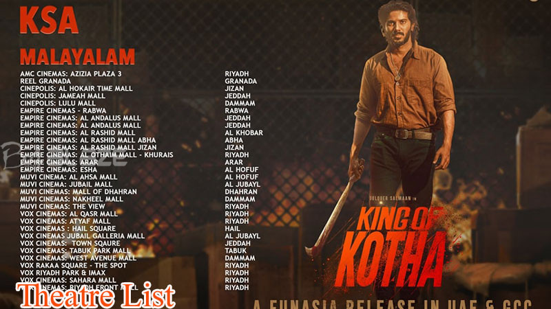 king of kotha worldwide theatre list